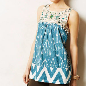 Anthro Floreat Sleeveless Top Tunic